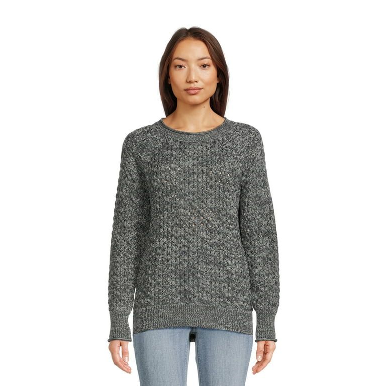 Time and Tru Women's Textured Hi-Lo Sweater, Midweight, Sizes XS-XXXL | Walmart (US)