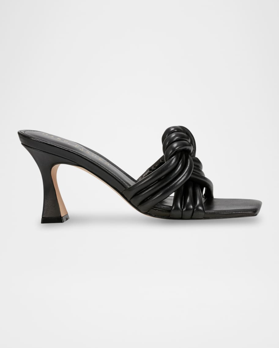 Marc Fisher LTD Dru Leather Knot Slide Sandals | Neiman Marcus
