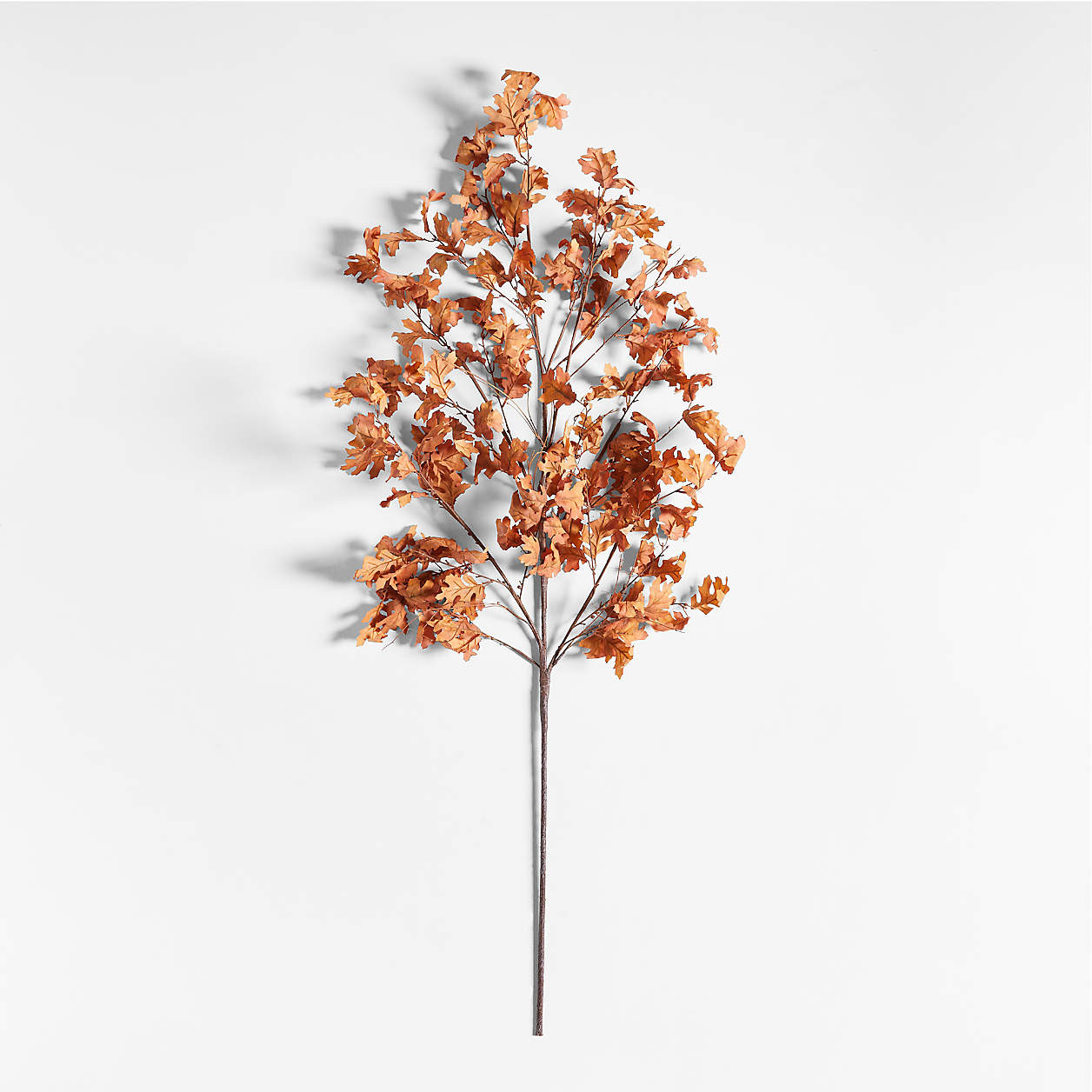 Faux Orange Oak Leaf Branch 66" + Reviews | Crate & Barrel | Crate & Barrel