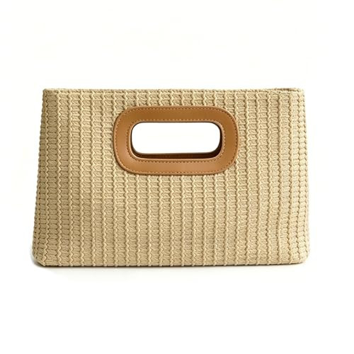 Vieyomn Straw Clutch Handbags for Women with Top Handle Shoulder Crossbody Summer Beach Bag Woven Straw Clutch Purses for Women | Amazon (US)