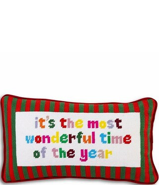 Most Wonderful Time Needlepoint Pillow | Dillard's