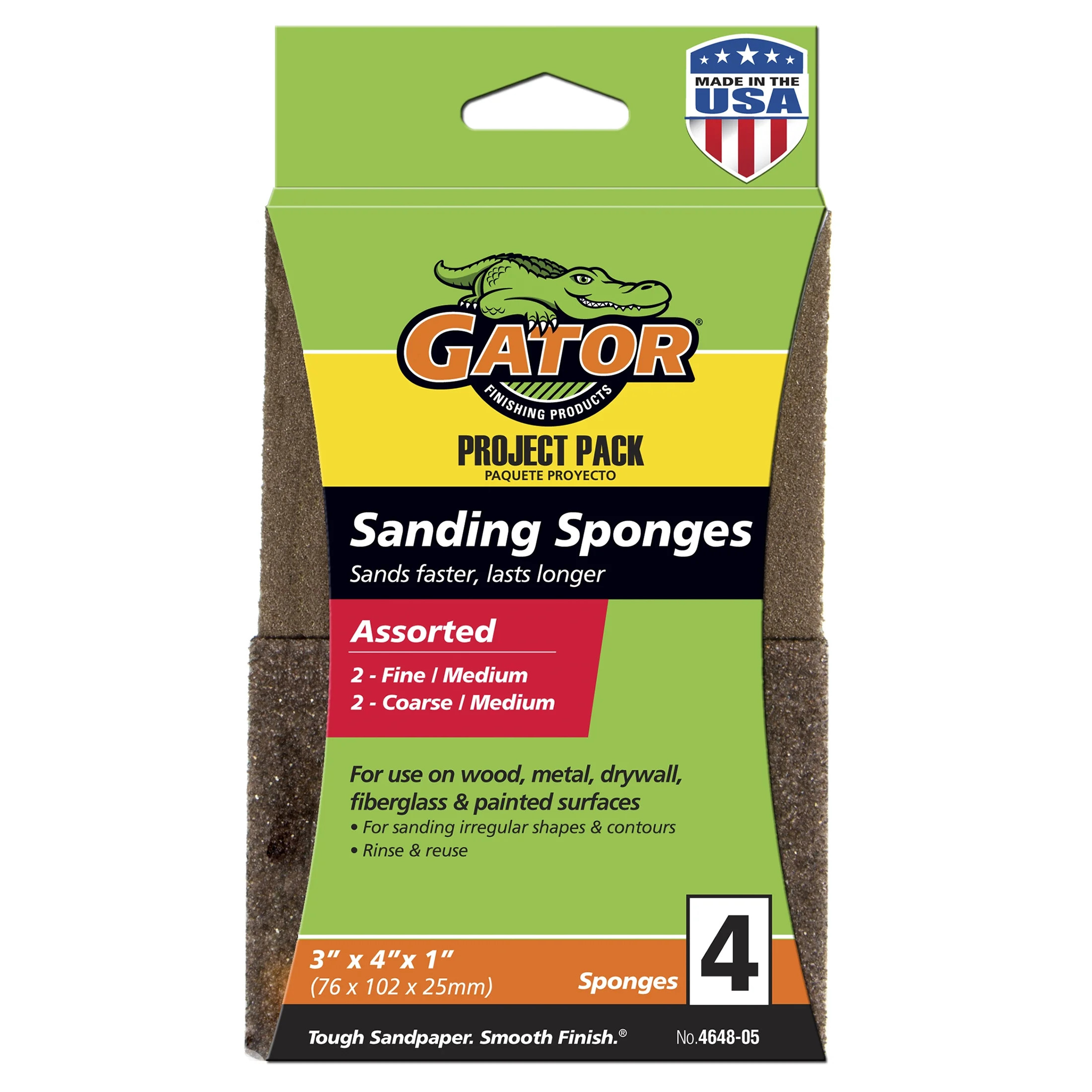 Gator Assorted Multi-Surface Sanding Sponge, 4 Pack - Walmart.com | Walmart (US)