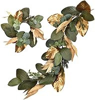 Cloris Art Christmas Wreaths for Indoors Front Door 16 Inch Eucalyptus & Magnolia Leaves + Pine N... | Amazon (US)