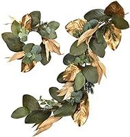 Cloris Art Christmas Wreaths for Indoors Front Door 16 Inch Eucalyptus & Magnolia Leaves + Pine N... | Amazon (US)