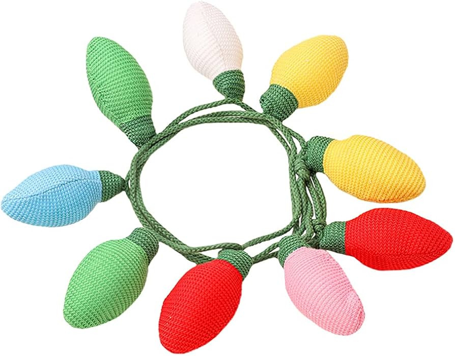 VOSAREA Christmas Felt Lightbulb Garland Knitted Bulb Pendant Ceiling Mantle Hanging Garland Xmas... | Amazon (US)