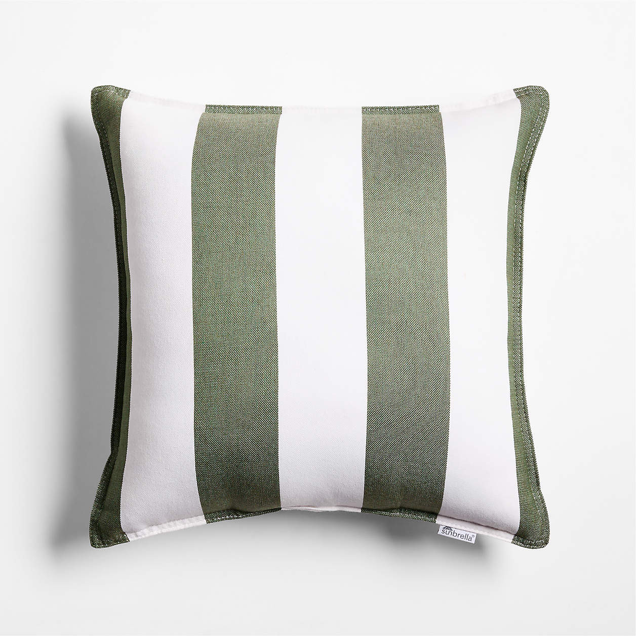 Sunbrella 20"x20" Cabana Fern Green Stripe Outdoor Throw Pillow + Reviews | Crate & Barrel | Crate & Barrel