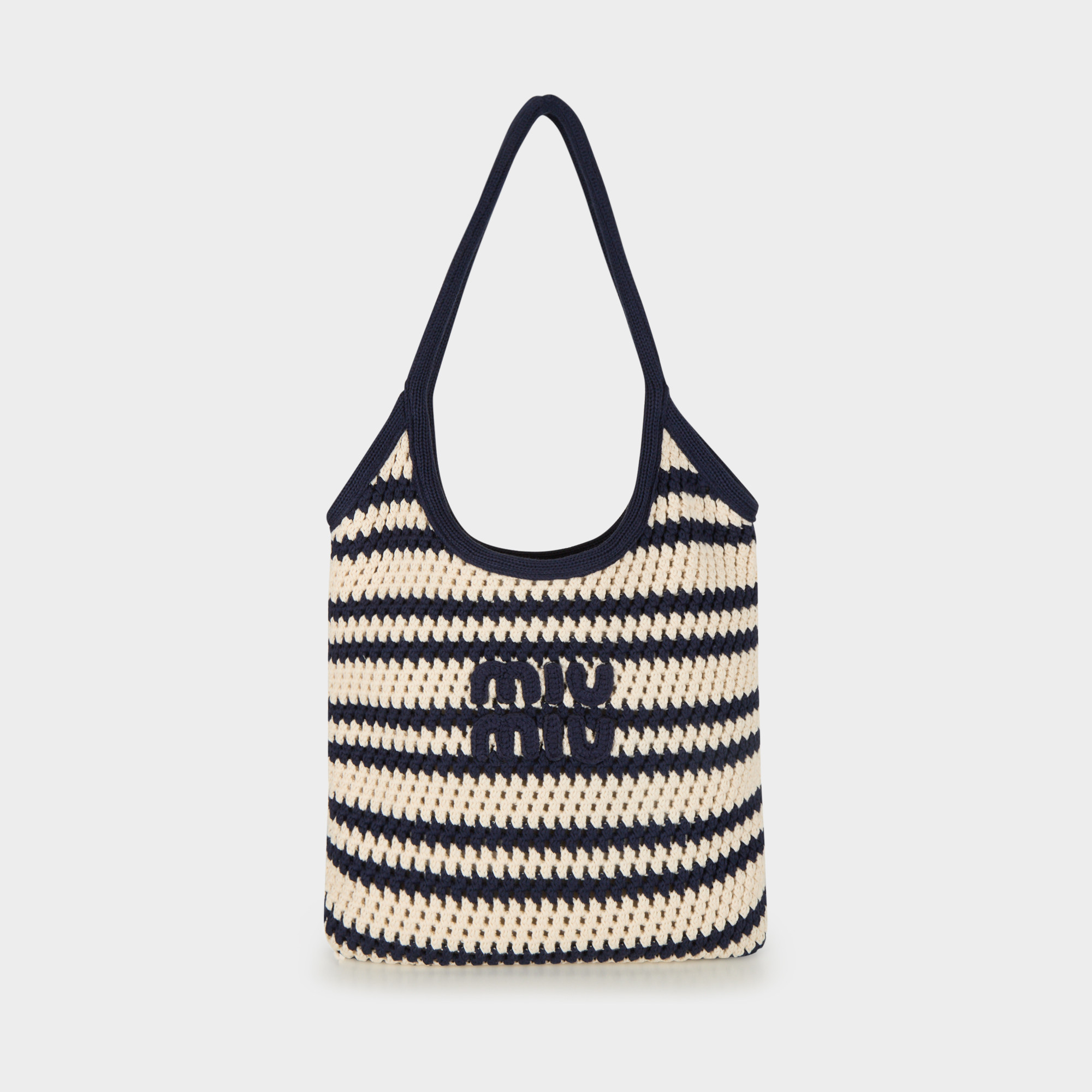 MIU MIU Ivy Crochet Tote Bag - Blu Bianco | Brown Thomas (IE)