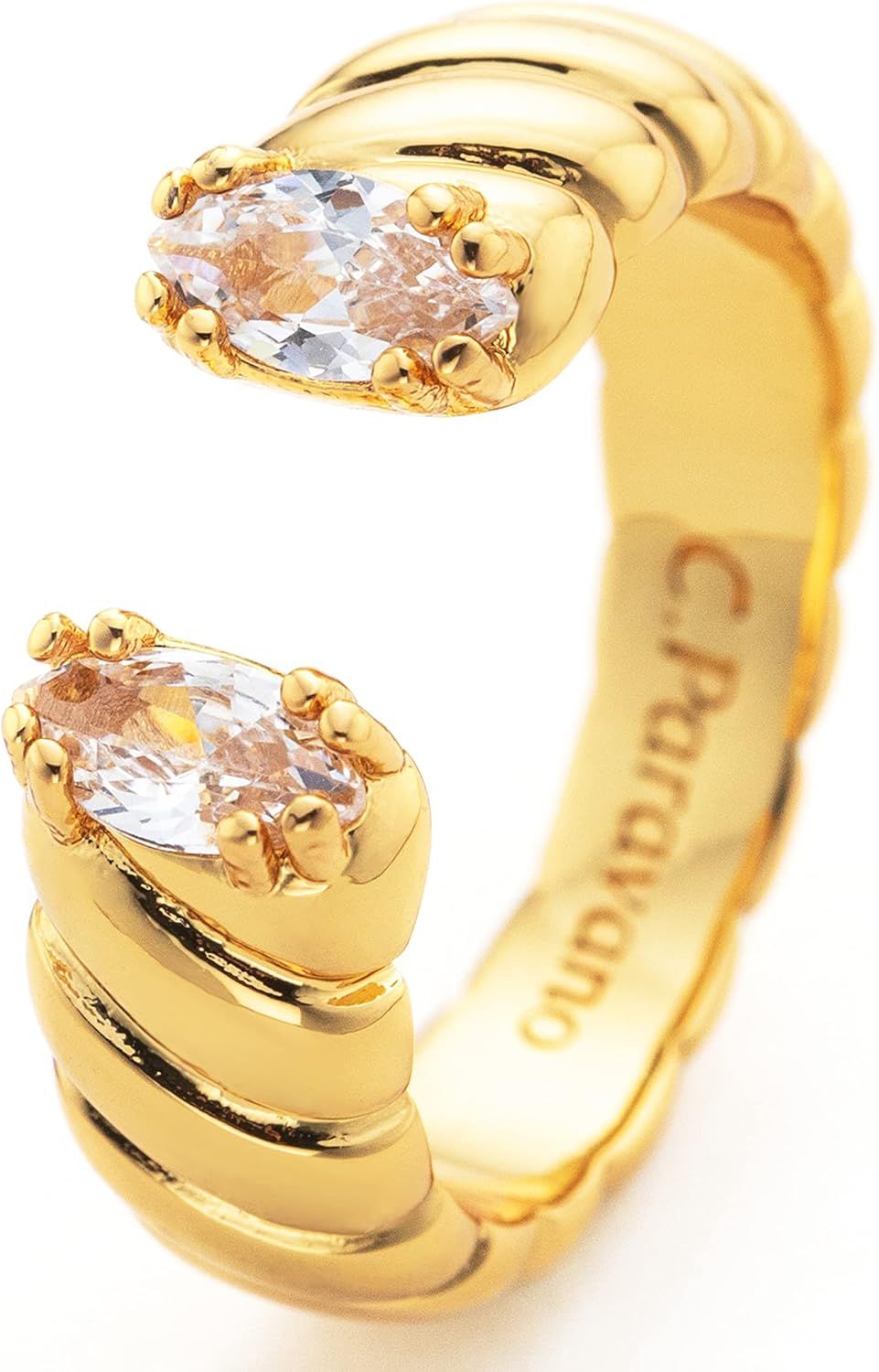 C.Paravano Rings for Women Gold 18K | Womens Adjustable Rings | Vintage Rings for Women | 18k Gol... | Amazon (US)