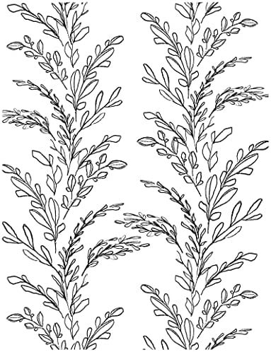 HaokHome 93172 Modern Sketched Floral Wallpaper Peel and Stick Removable Black/White Vinyl Self Adhe | Amazon (US)