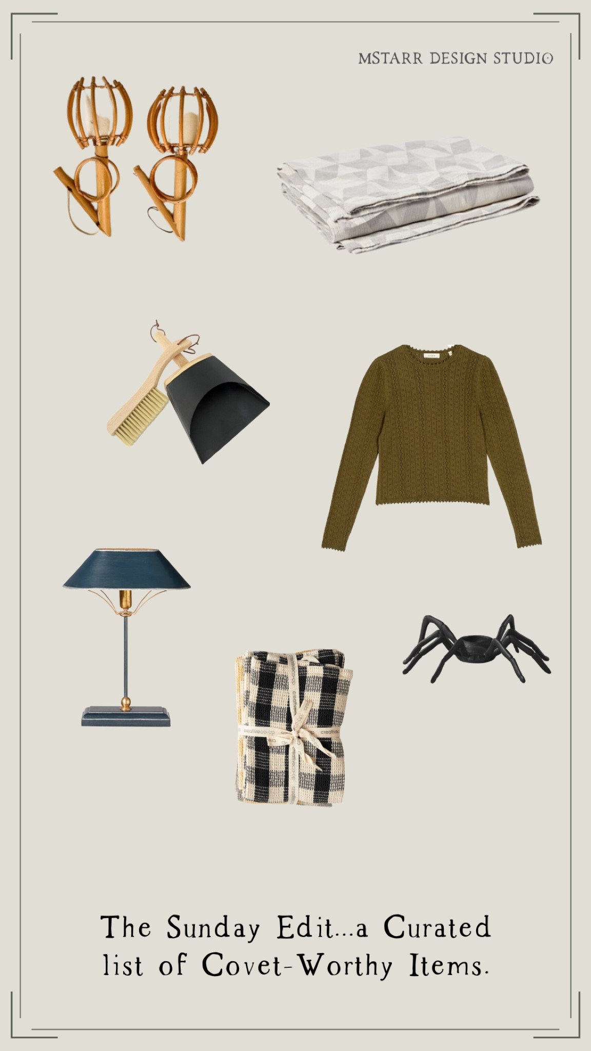 The Sunday Edit 10.01.22…a curated list of covet worthy items. 

Small dust pan, Halloween decor, blue table lamp, dish towels, fall fashion, sconces, Target, Amazon, Doen, OKA US, Etsy, Coyuchi

#LTKhome #LTKSeasonal #LTKunder100