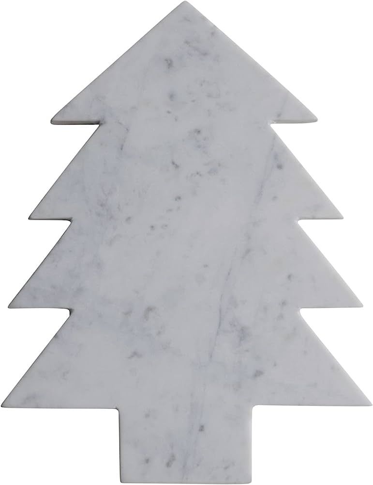 Creative Co-Op 13-1/2"L x 10-1/2"W Marble Tree Shaped Cheese/Cutting Board, White | Amazon (US)