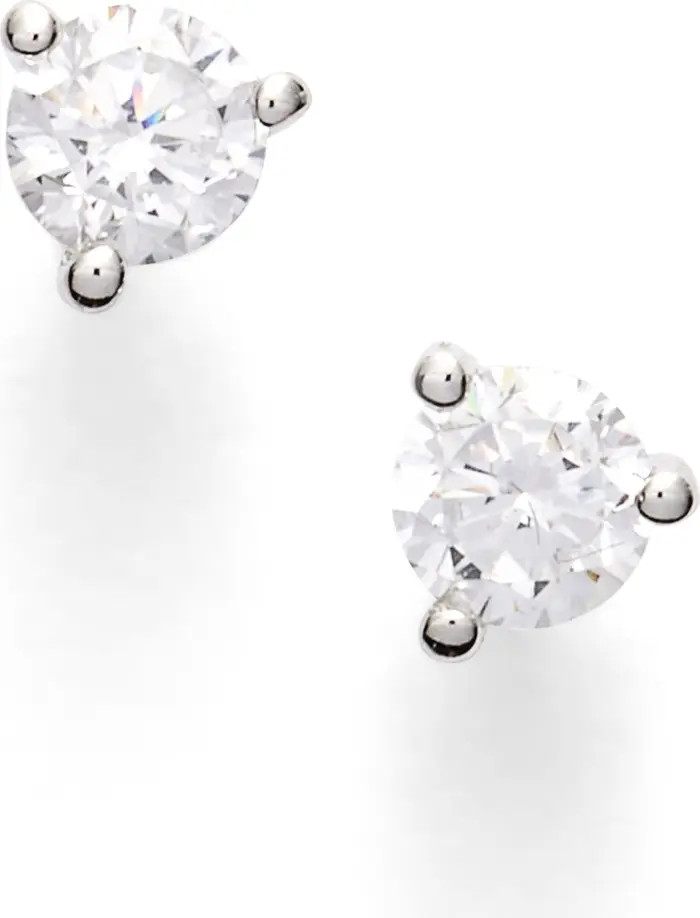Precious Metal Plated .25ct tw Cubic Zirconia Stud Earrings | Nordstrom