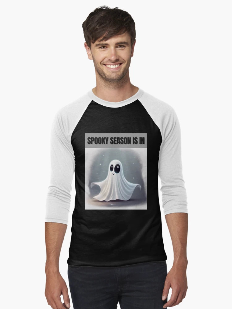 Ghost - Spooky Season is in Baseball ¾ Sleeve T-Shirt | Redbubble (US)