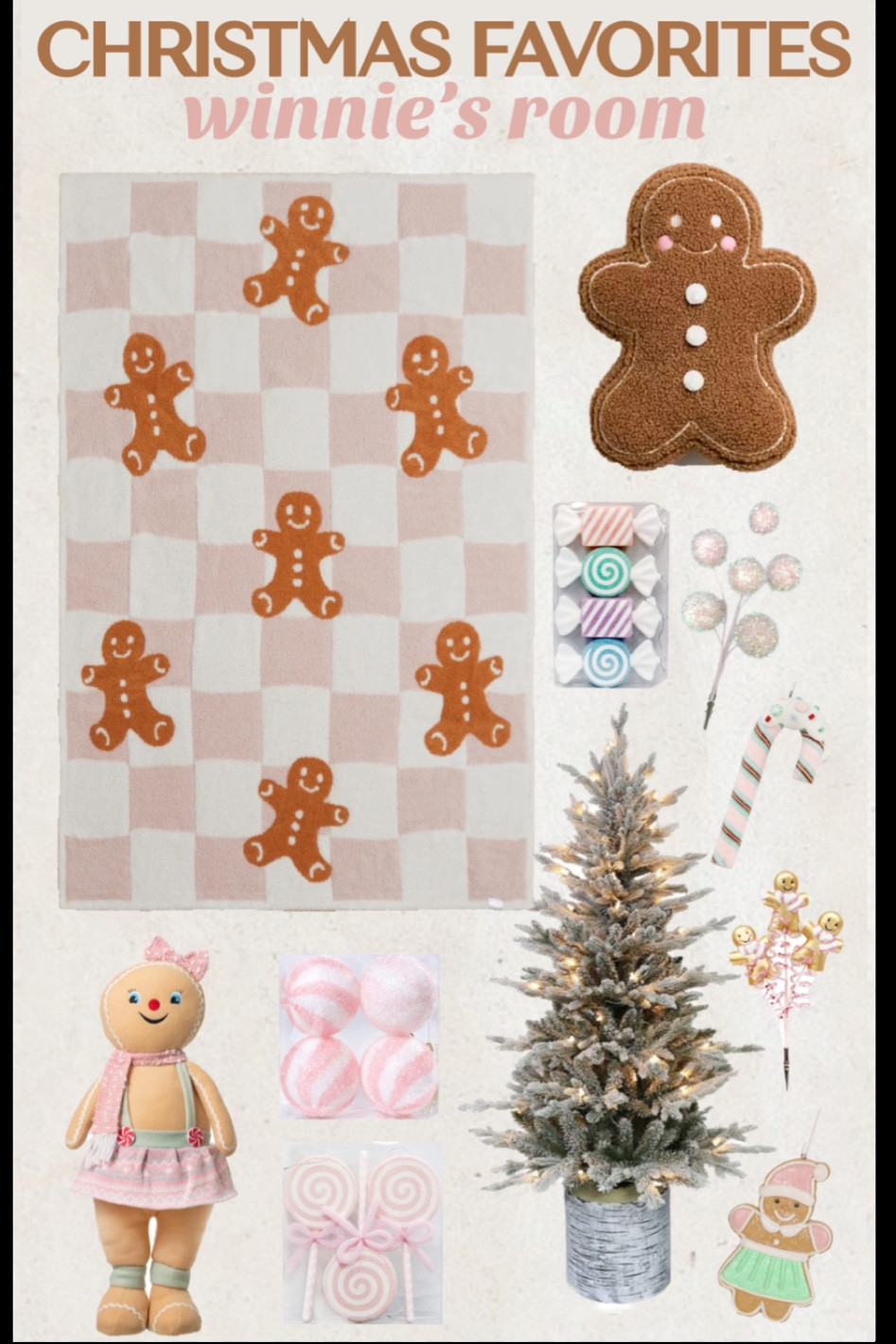 Little girl Christmas decor 🩷
.
.
.
#gingerbreaddecor #gingerbreadgirl #minichristmastree #christmas #christmasdecor #pinkchristmas #athome #cozy #target #walmart #candychristmas #littlegirls #babygirls #gingerbreadchristmas Sale

#LTKHoliday #LTKSeasonal
