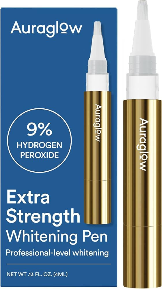 Auraglow Teeth Whitening Pen \u2013 Extra Strength 9% Hydrogen Peroxide, 40+ Treatments, No Sensi... | Amazon (US)