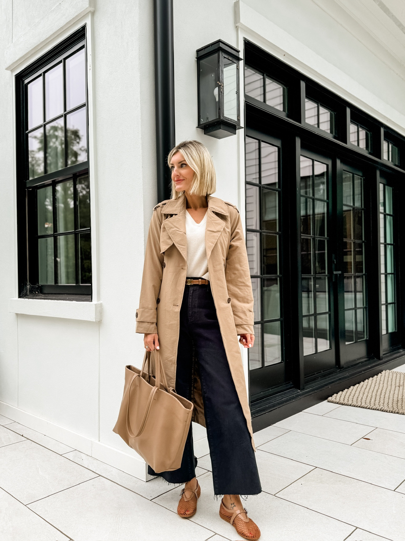 These Target wide leg jeans I will never be over! I have been wearing them on repeat! I sized up one size to a 2! Wearing XS in everything else! 

Loverly Grey, wide leg jeans, black jeans, trench coat, fall outfit, winter outfit 

#LTKStyleTip #LTKSeasonal