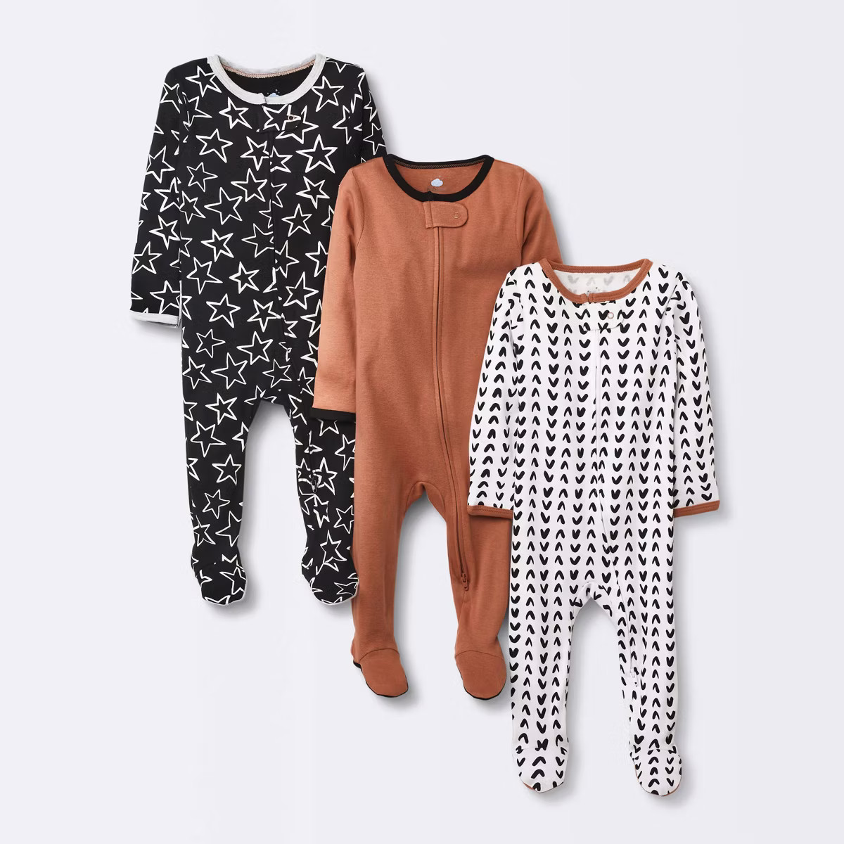 Baby 3pk Zip-Up Sleep N' Play - Cloud Island™ Black | Target
