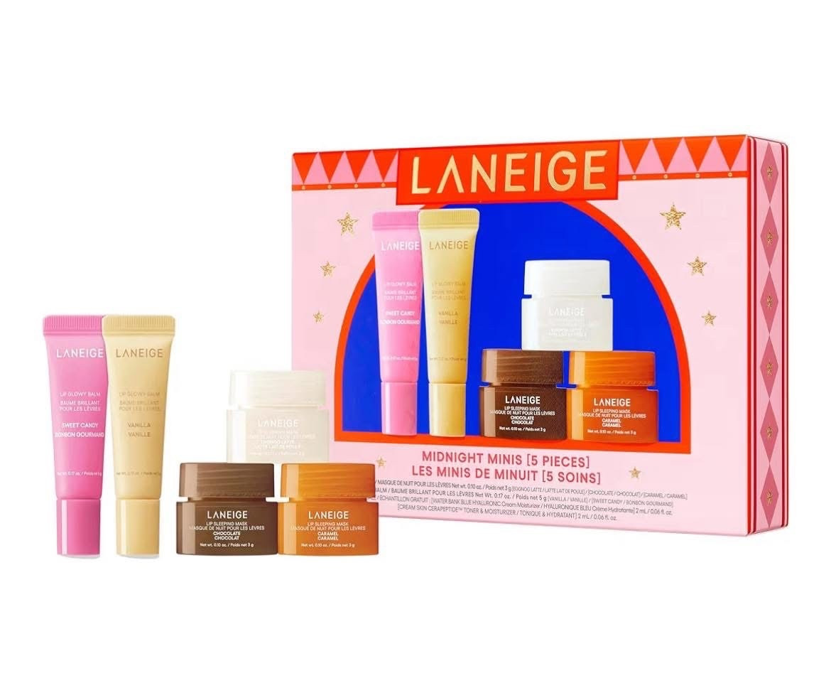 Back on sale! Amazon has a fantastic deal today on the Laneige Midnight Mini’s Set! You get 5 of their best selling mini lip products in this set - and it’s on sale for only $16.80 today! Plus, it will still arrive before Christmas!! Includes Lip Sleeping Masks in Eggnog Latte, Chocolate, & Caramel, and Lip Glowy Balms in Sweet Candy and Vanilla. 👄 

#LTKBeauty #LTKGiftGuide #LTKSaleAlert
