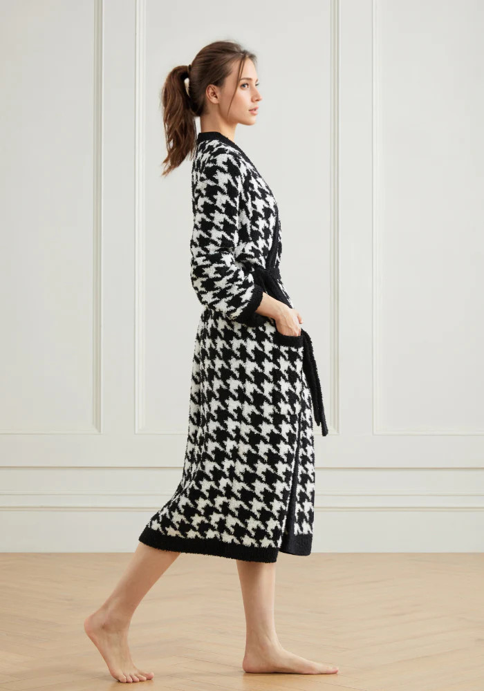 Houndstooth Buttery Robe | The Styled Collection