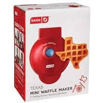 Generic Dash Mini Waffle Maker TEXAS, 4 in Nonstick, Lonestar Waffle red | Amazon (US)