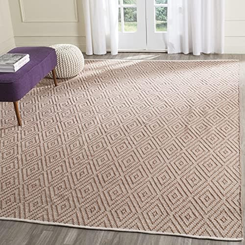 Safavieh Montauk Collection MTK811E Handmade Trellis Cotton Area Rug, 8' x 10', Beige / Ivory | Amazon (US)