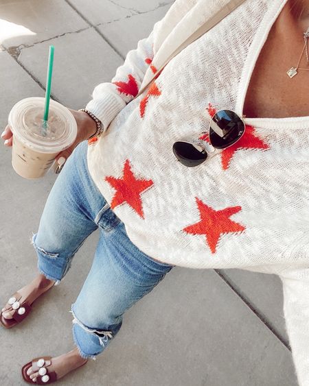 4th of July outfit idea, heart sweater from Amazon and under $30
Size smalll

#LTKFindsUnder50 #LTKStyleTip