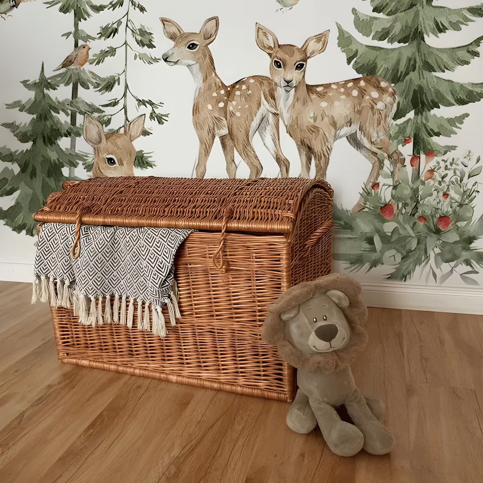 natural wicker chest handmade toy storage woven rattan box ecofriendly wicker basket with lid kid... | Etsy (Global)