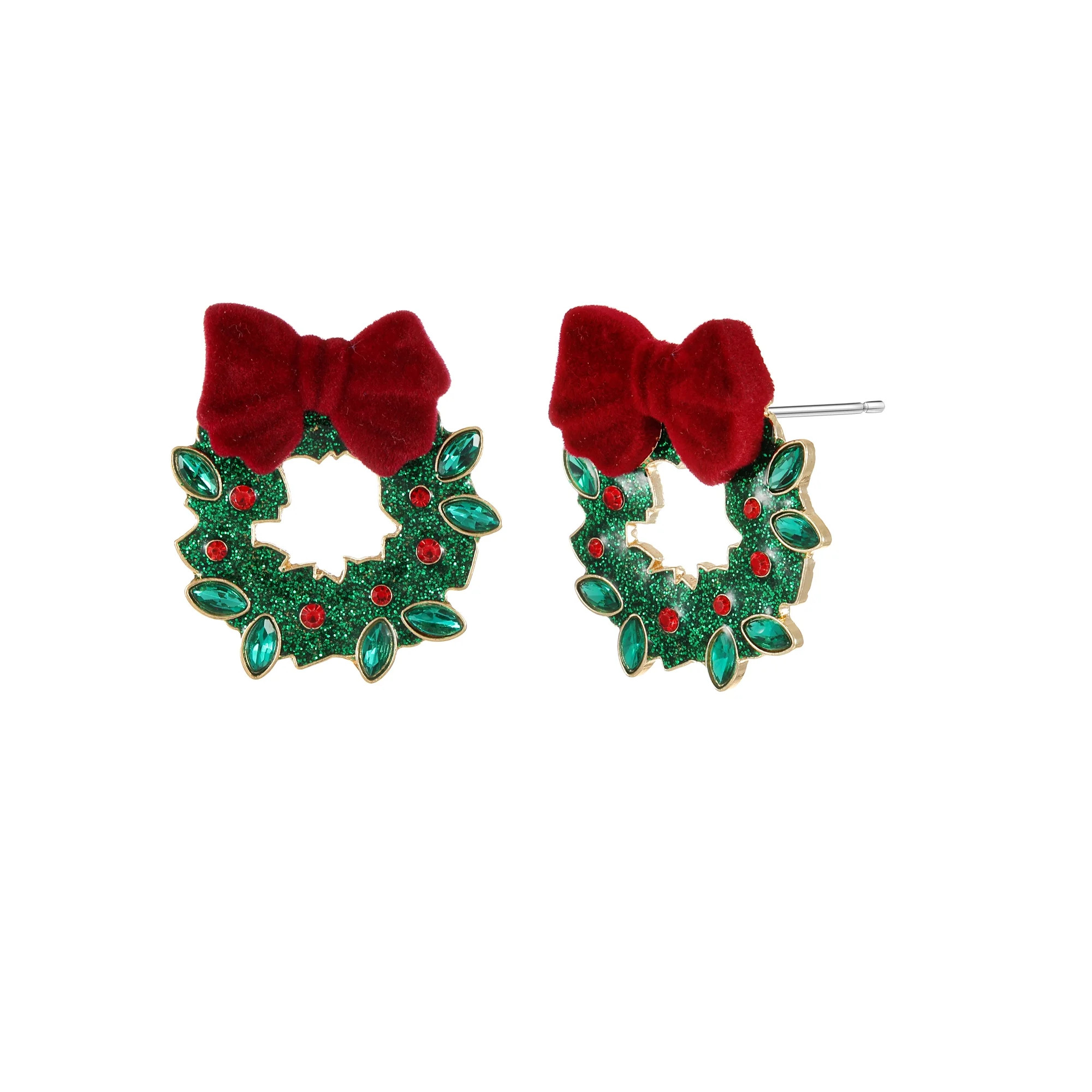 Holiday Time Wreath Earrings, 1 Pair | Walmart (US)