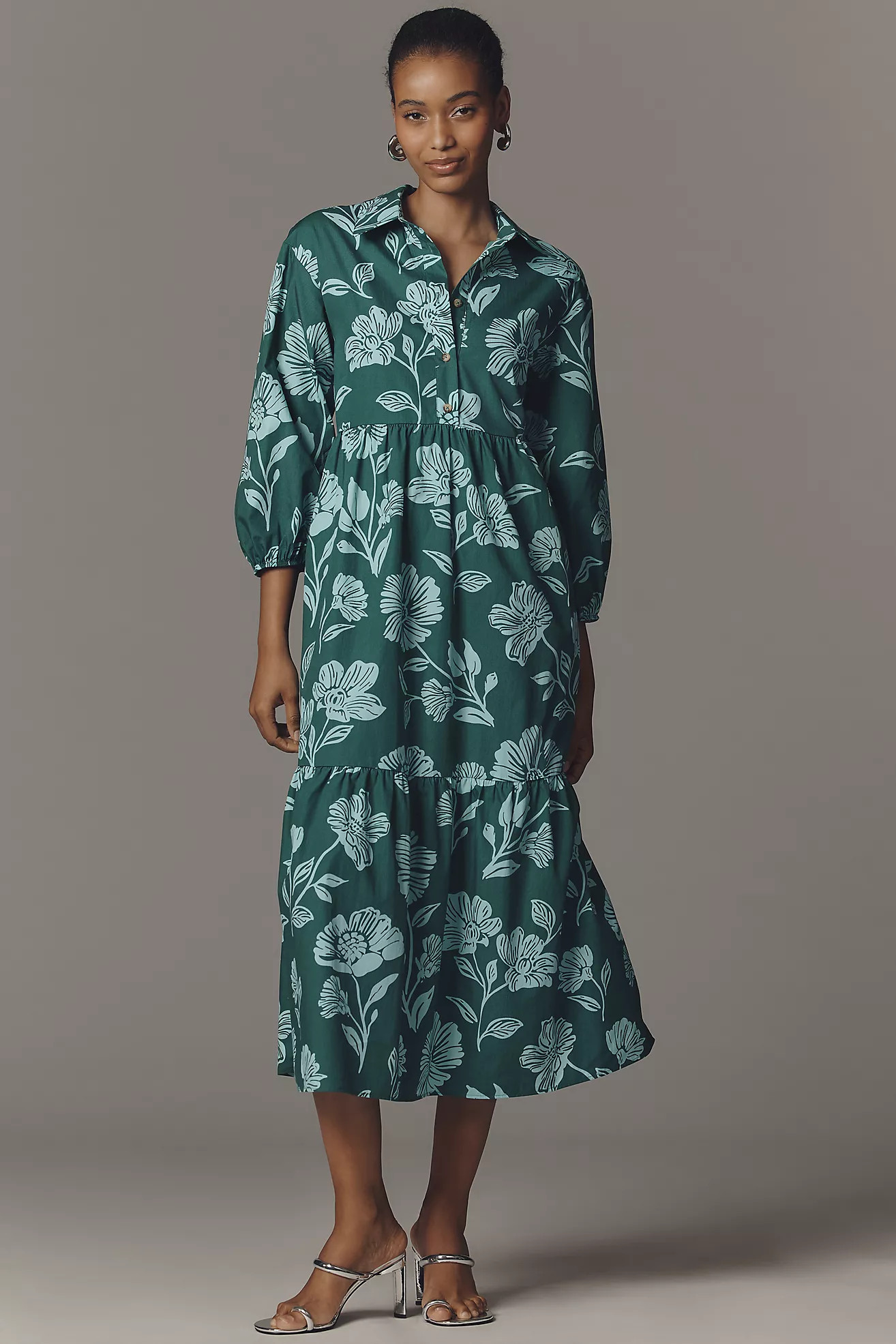 The Bettina Tiered Shirt Dress by Maeve | Anthropologie (US)