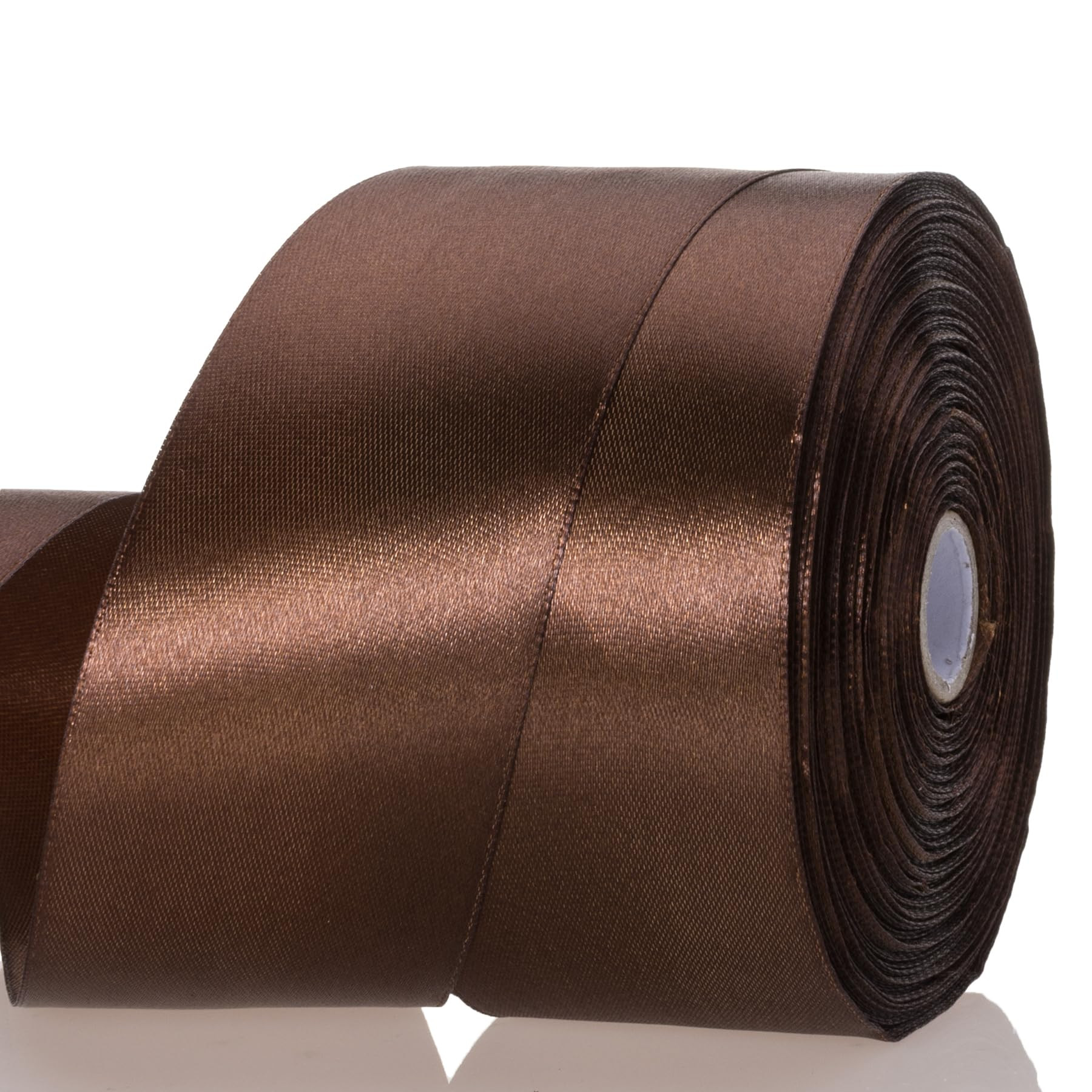 2 Inch Brown Solid Satin Ribbon, 50 Yards Craft Fabric Ribbon for Gift Wrapping Floral Bouquets W... | Amazon (US)