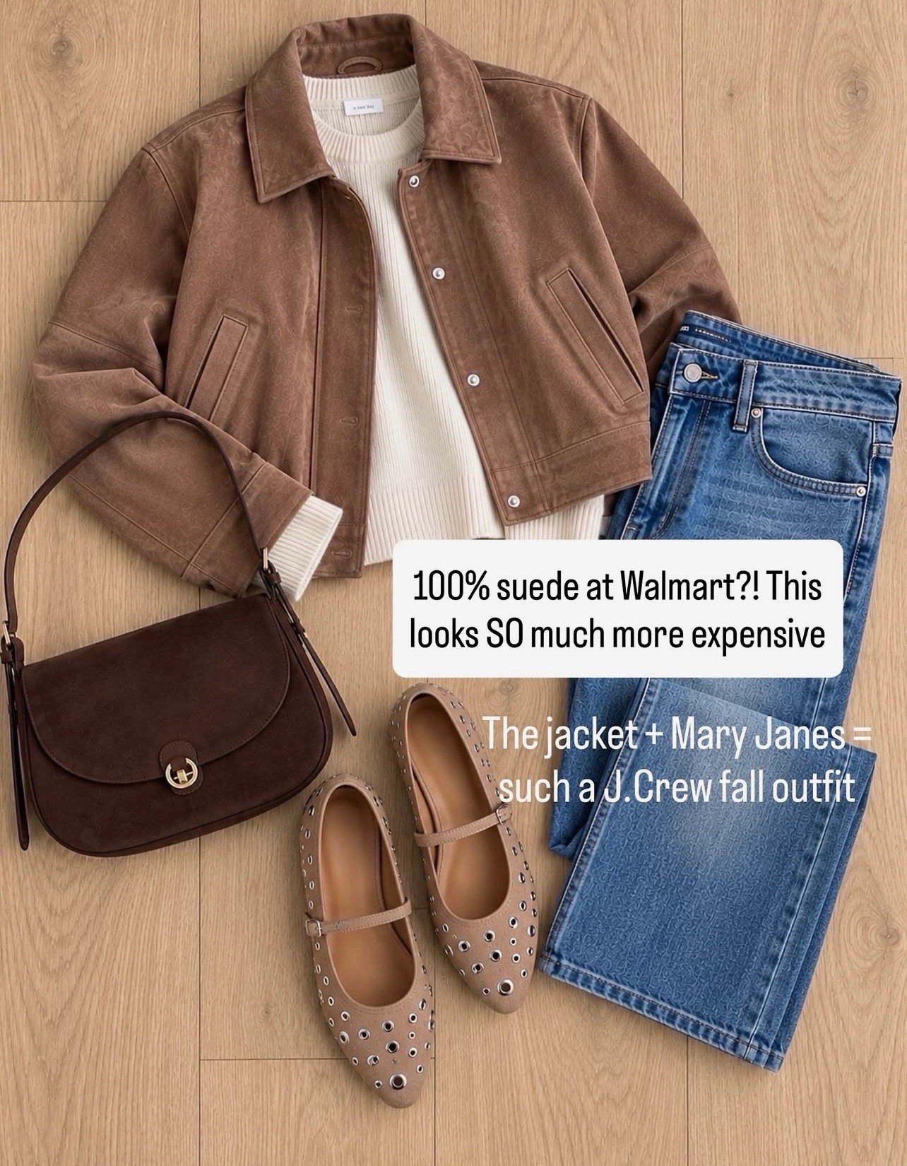 Still can't believe this jacket is 100% suede from Walmart! This outfit checks every single box for fall! 🍂

#LTKgrwm #LTKootd #LTKSeasonal