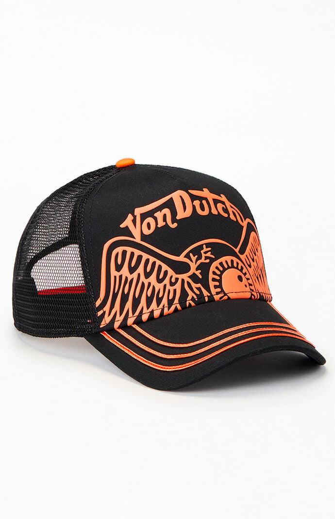 Von Dutch Split Vision Trucker Hat in Black | PacSun