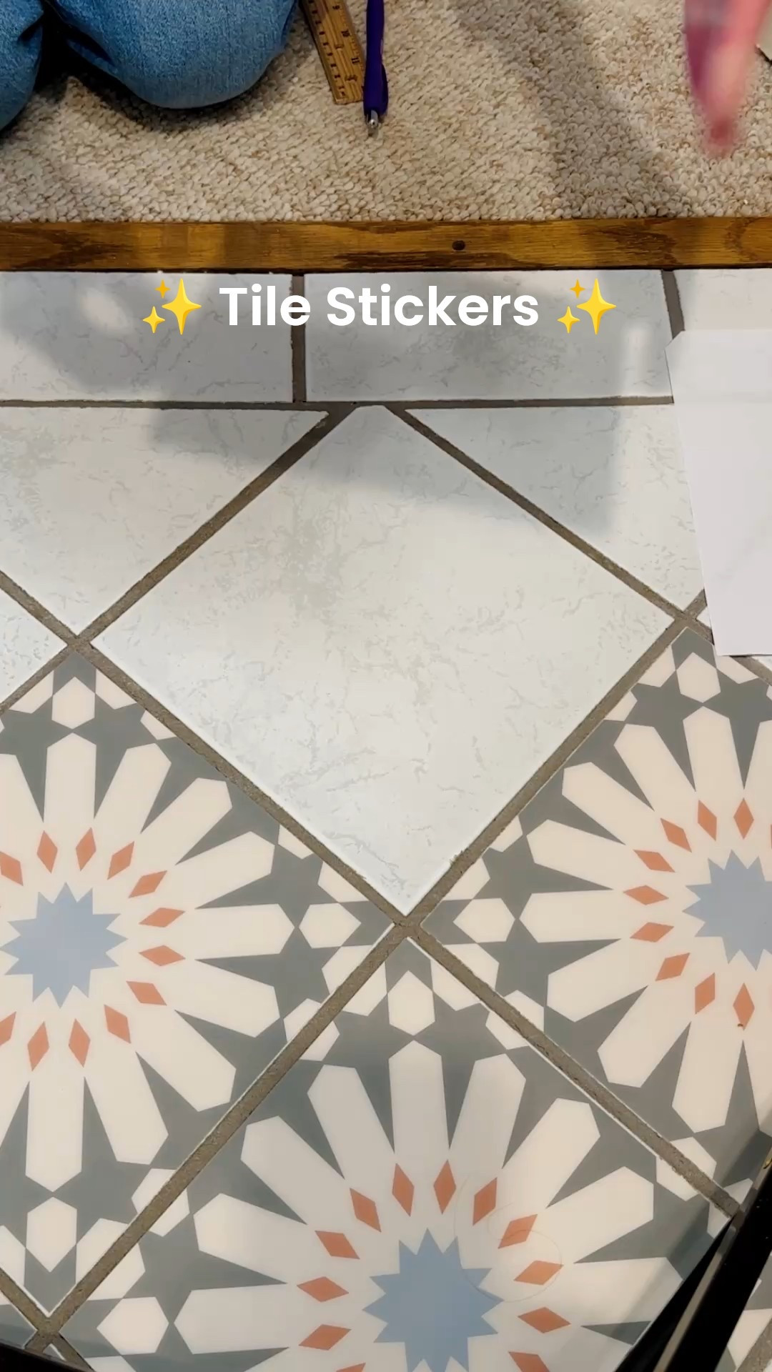 Tile stickers on this bathroom floor for a new look!

These are good for 8 inch tiles.

Matte finish is not slippery.

Removable for renters.

Kitchen tile | bathroom tile | tile floor | peel and stick | tile sticker | makeover | home decor 



#LTKdayinmylife #LTKmomlife #LTKHome