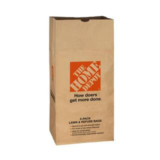 30 Gal. Paper Lawn and Leaf Bags - 5 Pack | The Home Depot