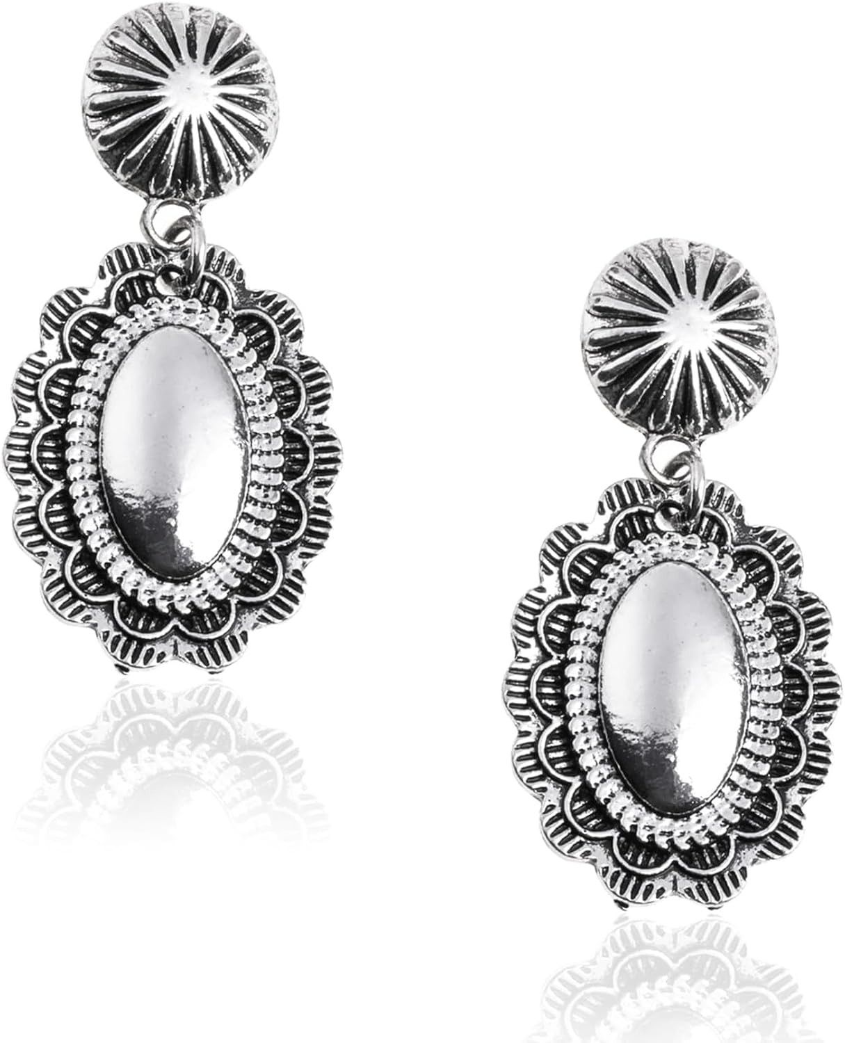 Montana West Rustic Couture's Western Concho Dangle Drop Earrings for Women | Amazon (US)