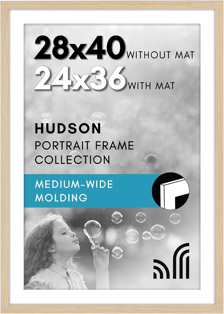 Americanflat 28x40 Poster Frame with Polished Plexiglass - Use as 24x36 Frame with Mat or 28x40 F... | Amazon (US)