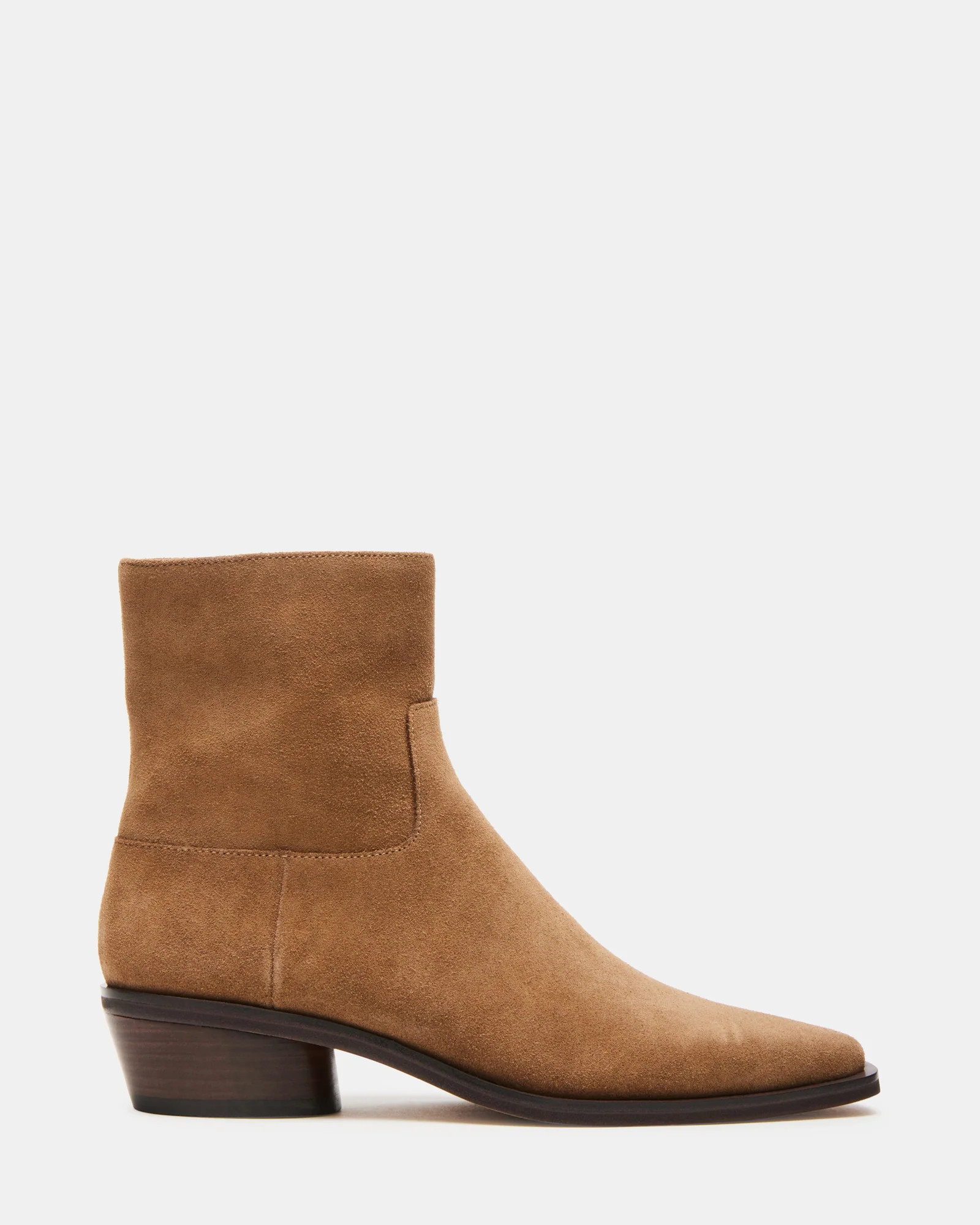 TRAVIS Taupe Suede Ankle Boot | Women's Booties | Steve Madden (US)