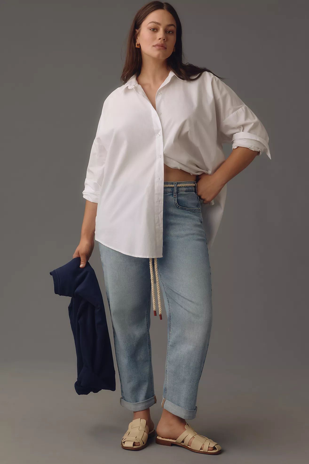 Pilcro Baggy Slim Boyfriend High-Rise Relaxed Jeans | Anthropologie (US)