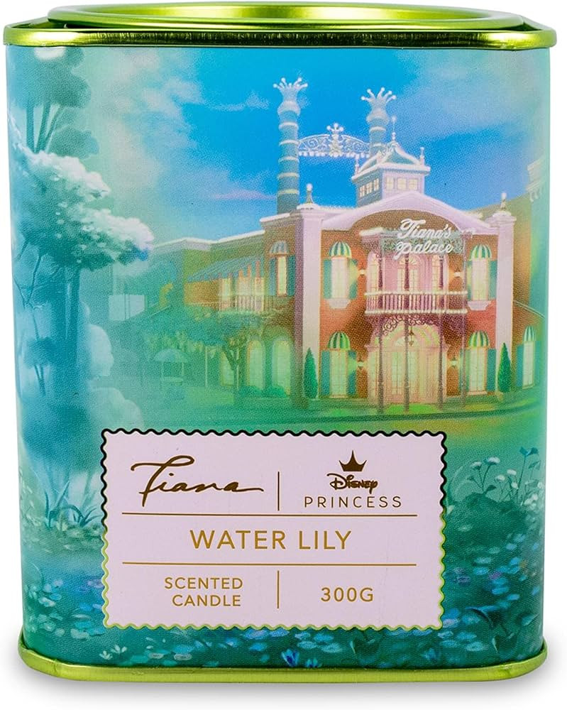 Disney Princess Home Collection Tiana 11-Ounce Scented Tea Tin Candle with Water Lily Aromatic Fr... | Amazon (US)
