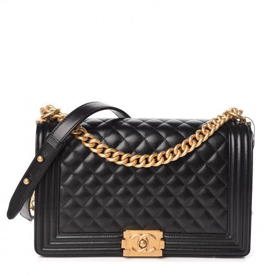 CHANEL Caviar Quilted New Medium Boy Flap Black | Fashionphile