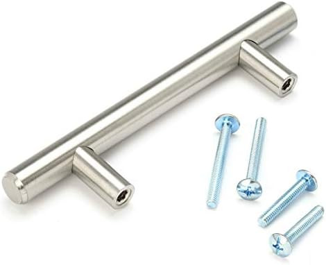 30 Pack | 5" Solid Brushed Nickel T Bar Cabinet Pulls: 3" inch Hole Center | Brahmco 320-5 Modern... | Amazon (US)