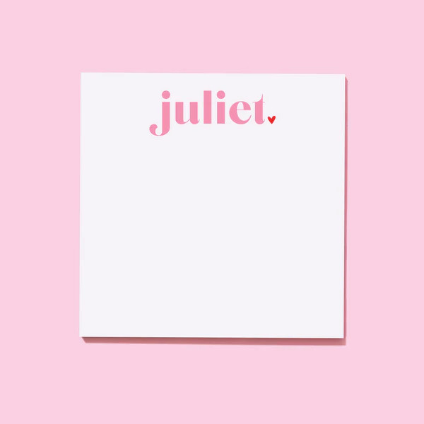 Valentine's Day Cheerful Heart First Name Personalized Notepad | Joy Creative Shop