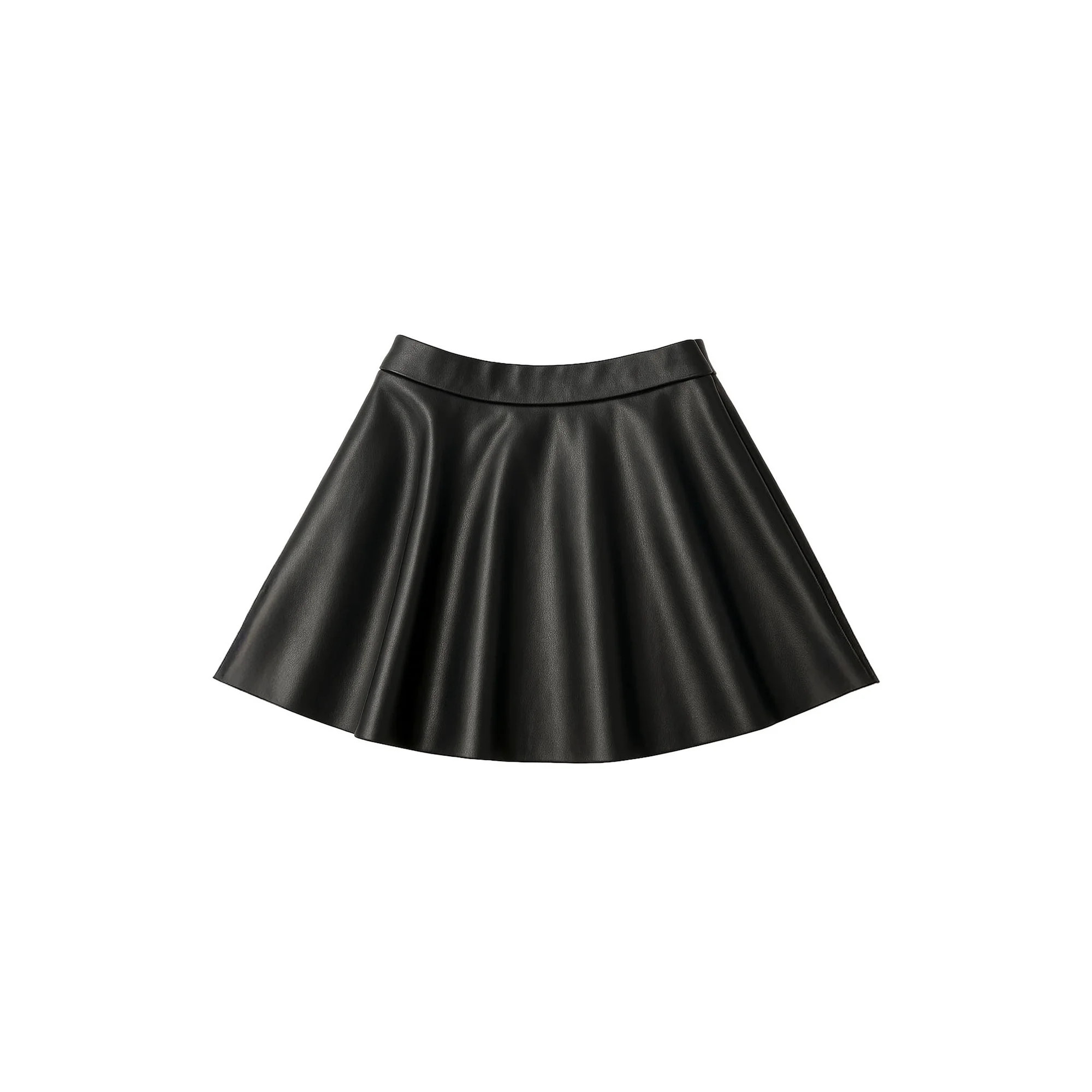 Wonder Nation Girls Pleather Skater Skirt, Sizes 4-18 & Plus | Walmart (US)