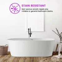 VA6815-XS Iris 54" x 30" Freestanding Soaking Acrylic Bathtub | Wayfair North America