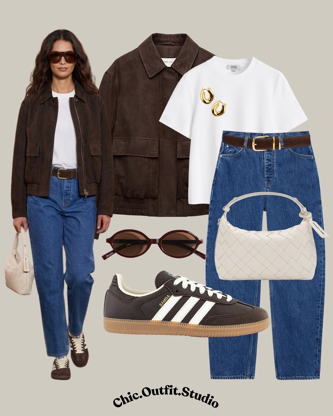Casual Weekend Style

✨This brown jacket and blue jeans outfit paired with a simple white t-shirt and sneakers creates the perfect elevated casual look. Relaxed but intentional, it’s ideal for travel days, weekend brunch, coffee runs, shopping, or casual city walks. The neutral palette keeps the outfit timeless while the sneakers add a sporty, modern touch.

✨Tags: brown jacket outfit women, casual jeans outfit women, white t shirt outfit women, sneakers outfit women, everyday casual chic outfit, weekend outfit women, travel outfit women casual, minimalist casual outfit women, european casual style

#LTKspringtrends #LTKspring #LTKstyletip