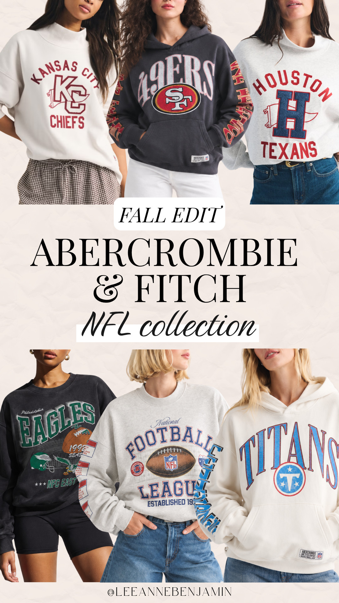 The NFL Collection has launched at Abercrombie and its so good!  

 #LTKootd #LTKActive #LTKOver40