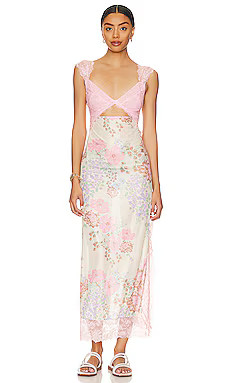 Free People Suddenly Fine Maxi Slip Dress in Daisy Combo from Revolve.com | Revolve Clothing (Global)