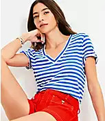 Striped Everyday V-Neck Tee | LOFT