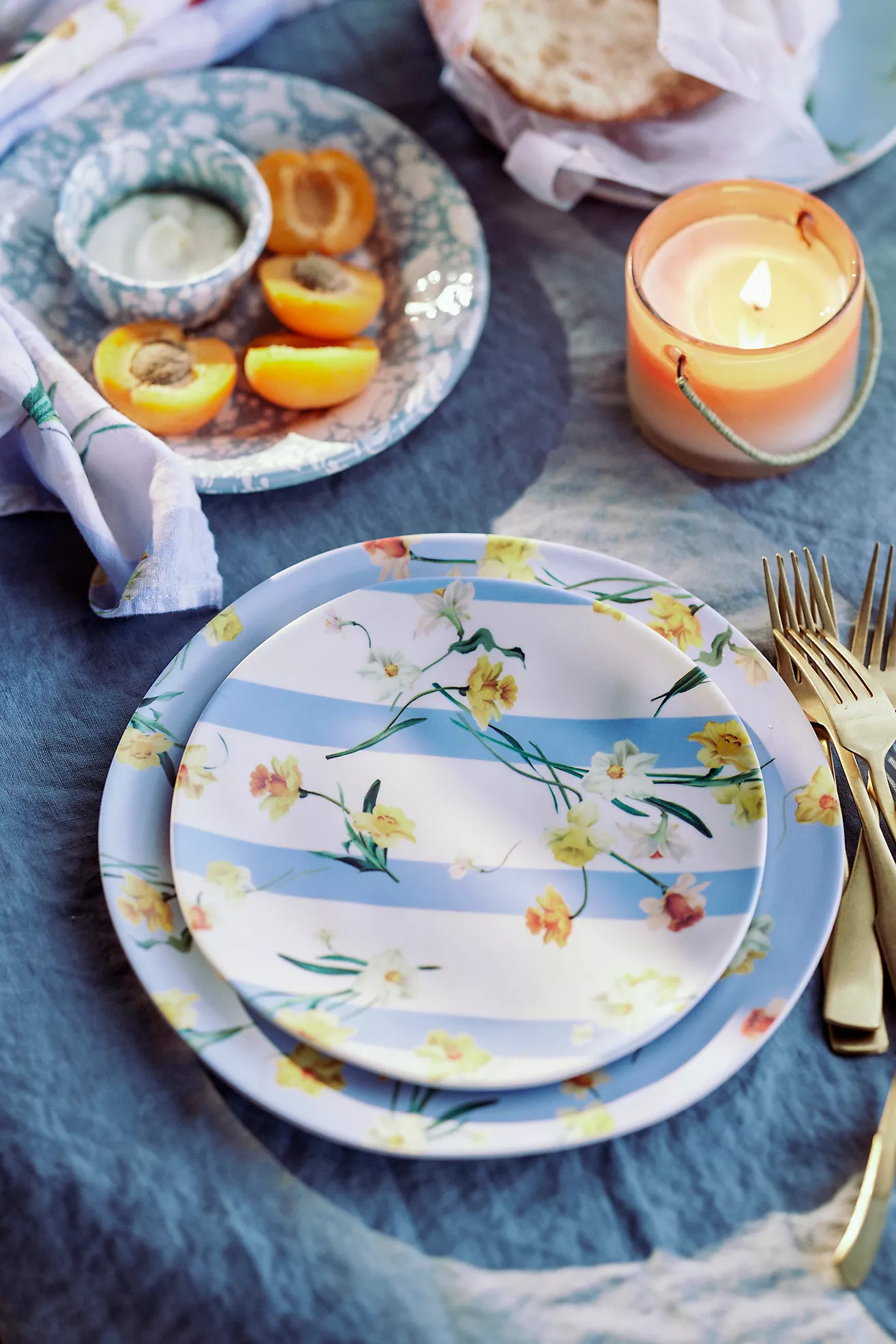 By Hope Daffodil Stripe Melamine Side Plates, Set of 4 | Anthropologie (US)