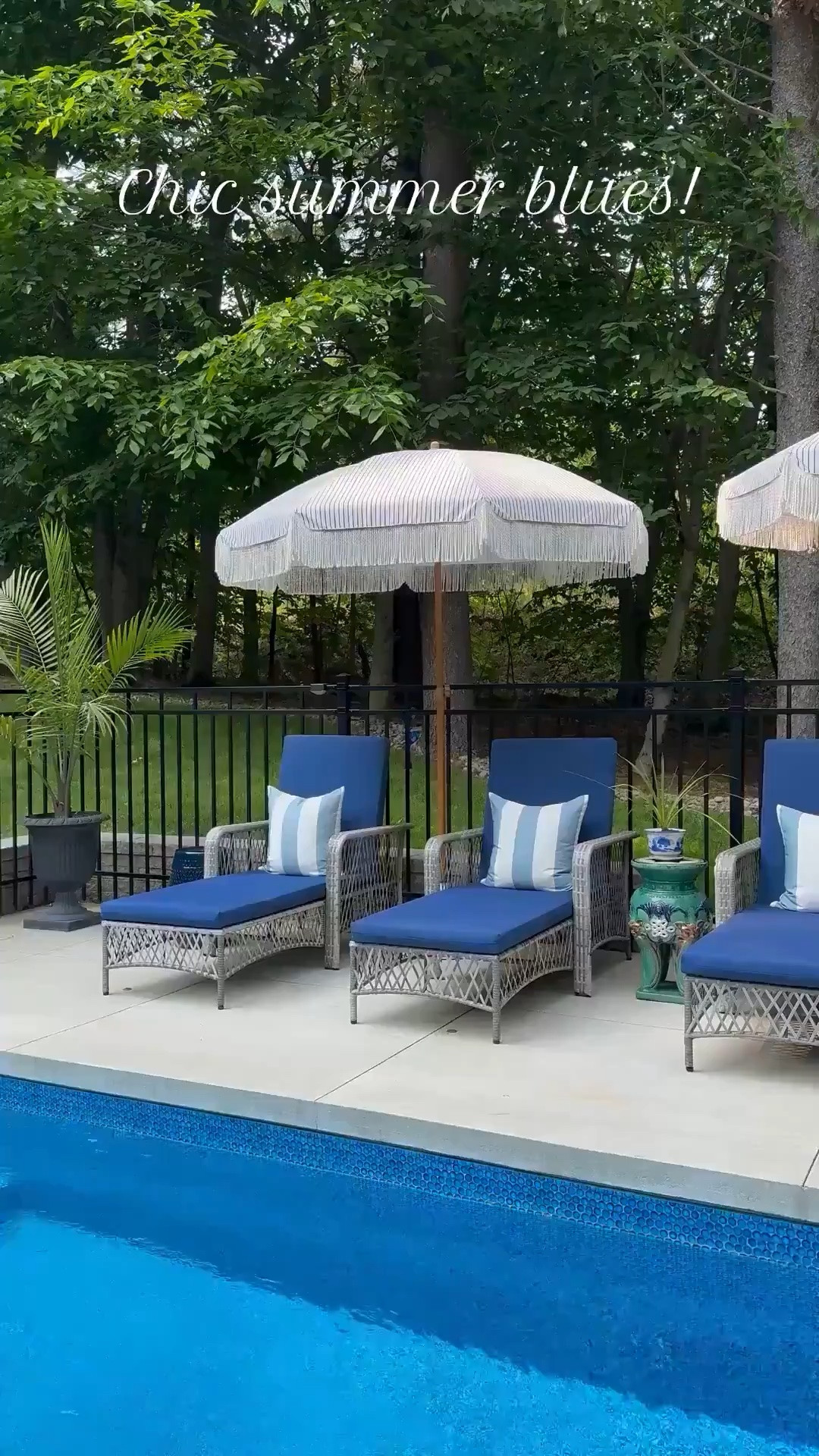 Our pool update with new beautiful blue lounge cushions last season, gorgeous throw pillows and a chic modular sofa - all in my favorite blues💙

Pool, patio, outdoor, summer, home finds, outdoor home finds

#LTKSeasonal #LTKHome